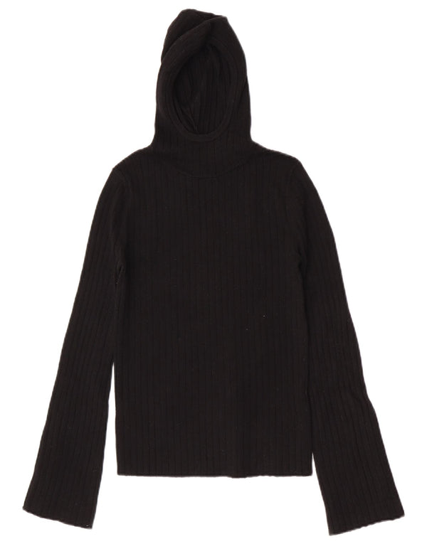 Zara Damen-Pullover mit Kapuze, Gr. 8, Schwarz, Viskose