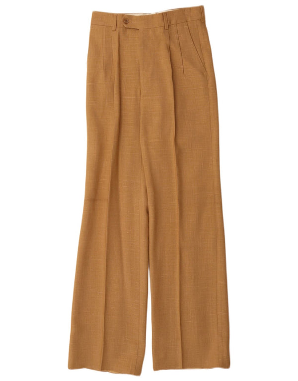 Vintage Damen Anzughose mit Pegged-Anzug, Größe 42, mittelgroß, W26, L32, beige Viskose