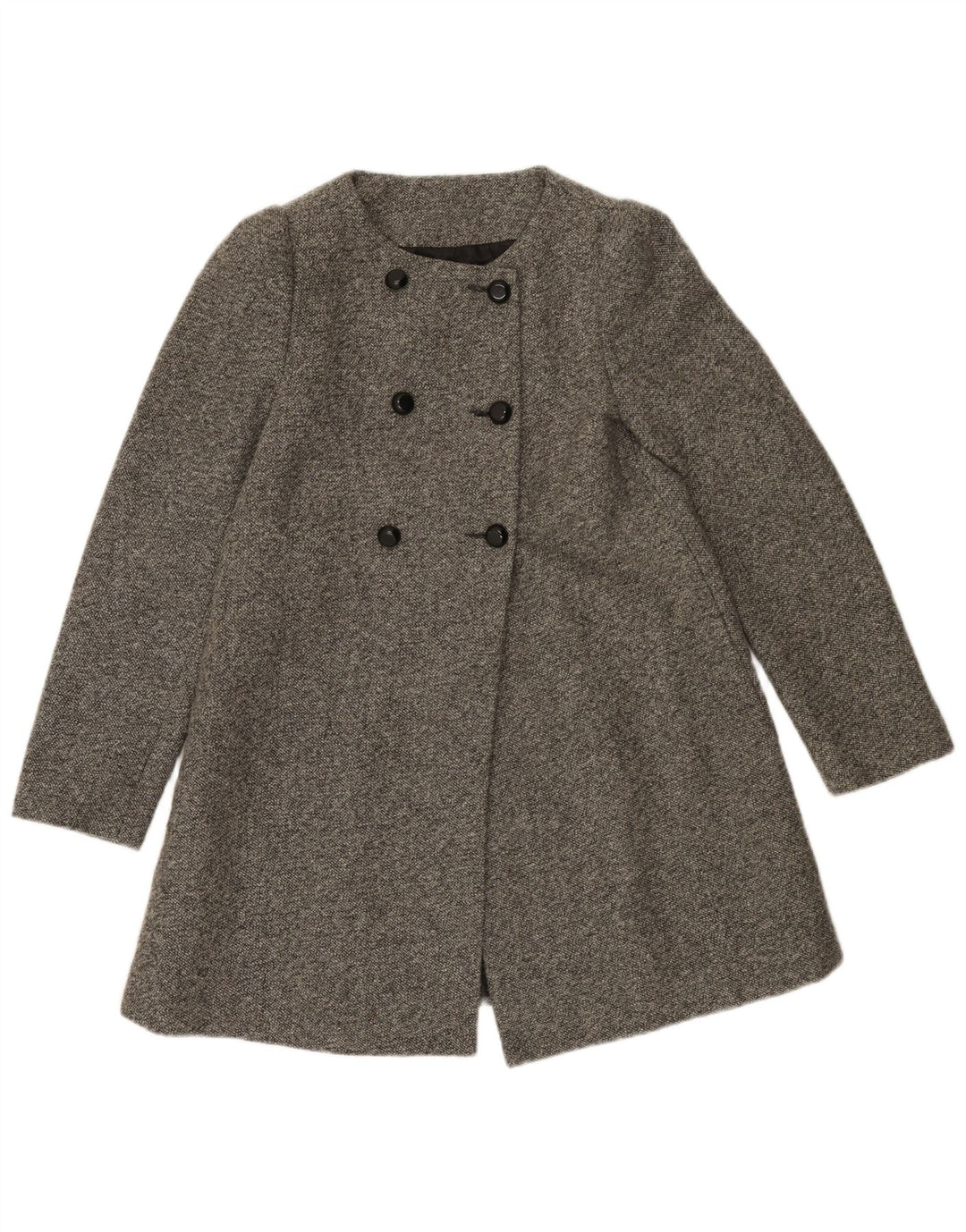 Zweireihiger Damenmantel von Zara, Größe S, Grau, Polyester