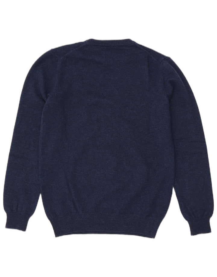 Gant Herren-Pullover mit Rundhalsausschnitt, Größe S, marineblaue Wolle