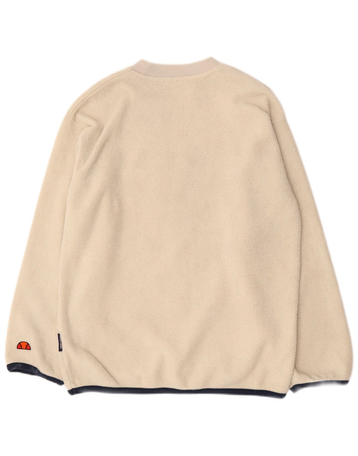 Ellesse Herren-Fleecepullover mit Grafik, klein, beige, Polyester