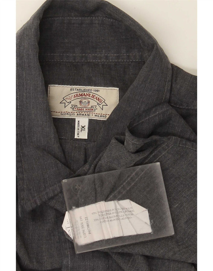Armani Jeans Herrenhemd XL Grau Polyester