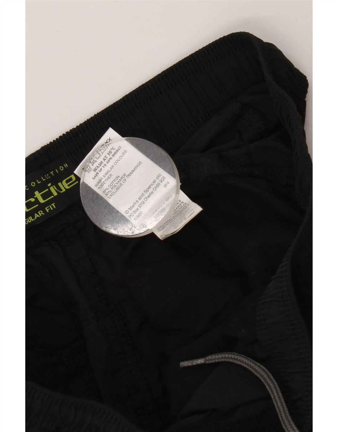 MARKS & SPENCER Herren-Chinohose mit normaler Passform, W33 L33, schwarze Baumwolle