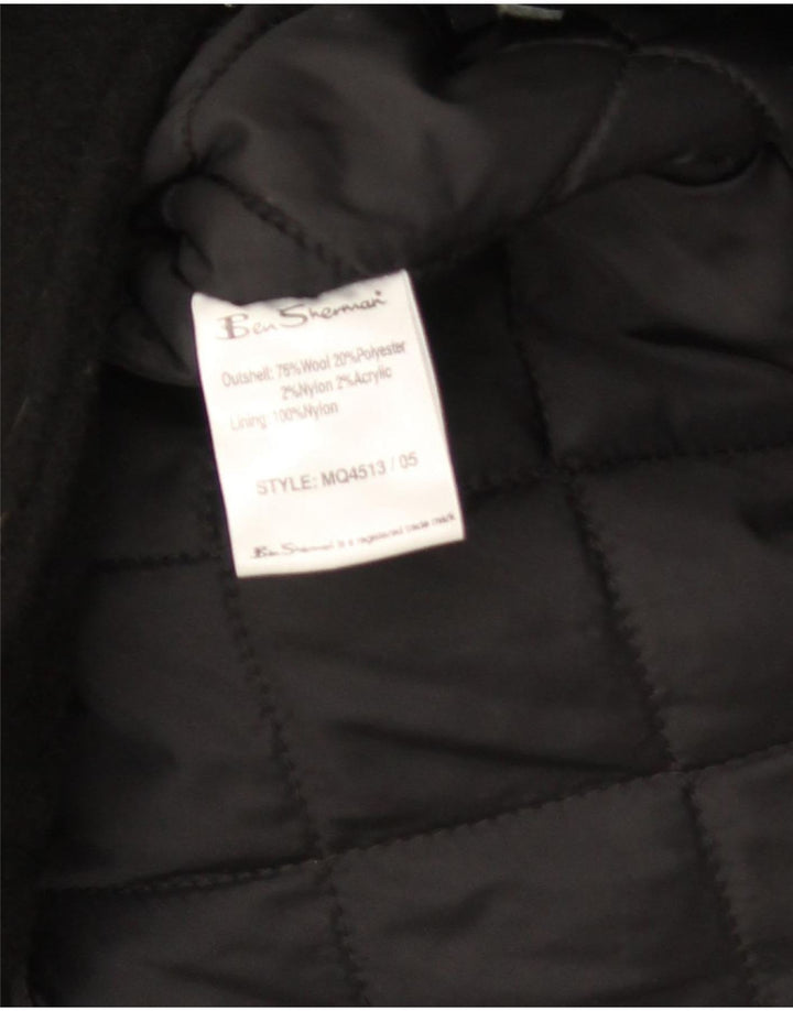 Ben Sherman Herren-Parka mit Kapuze, UK 40, große schwarze Wolle