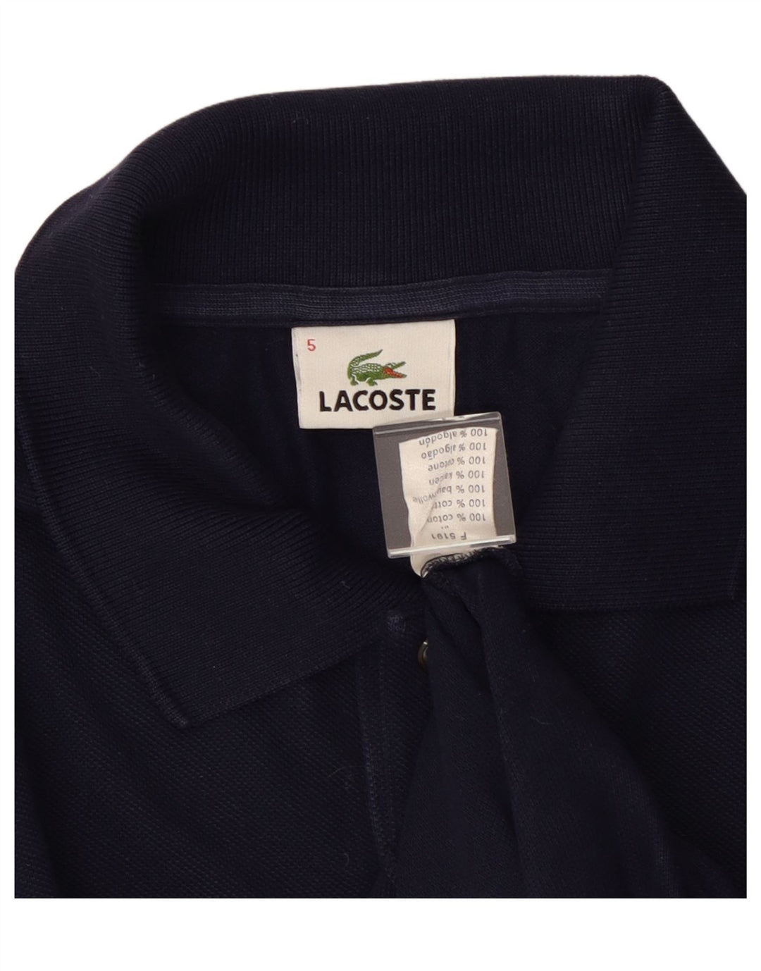 LACOSTE Herren-Poloshirt, Größe 5, groß, marineblaue Baumwolle