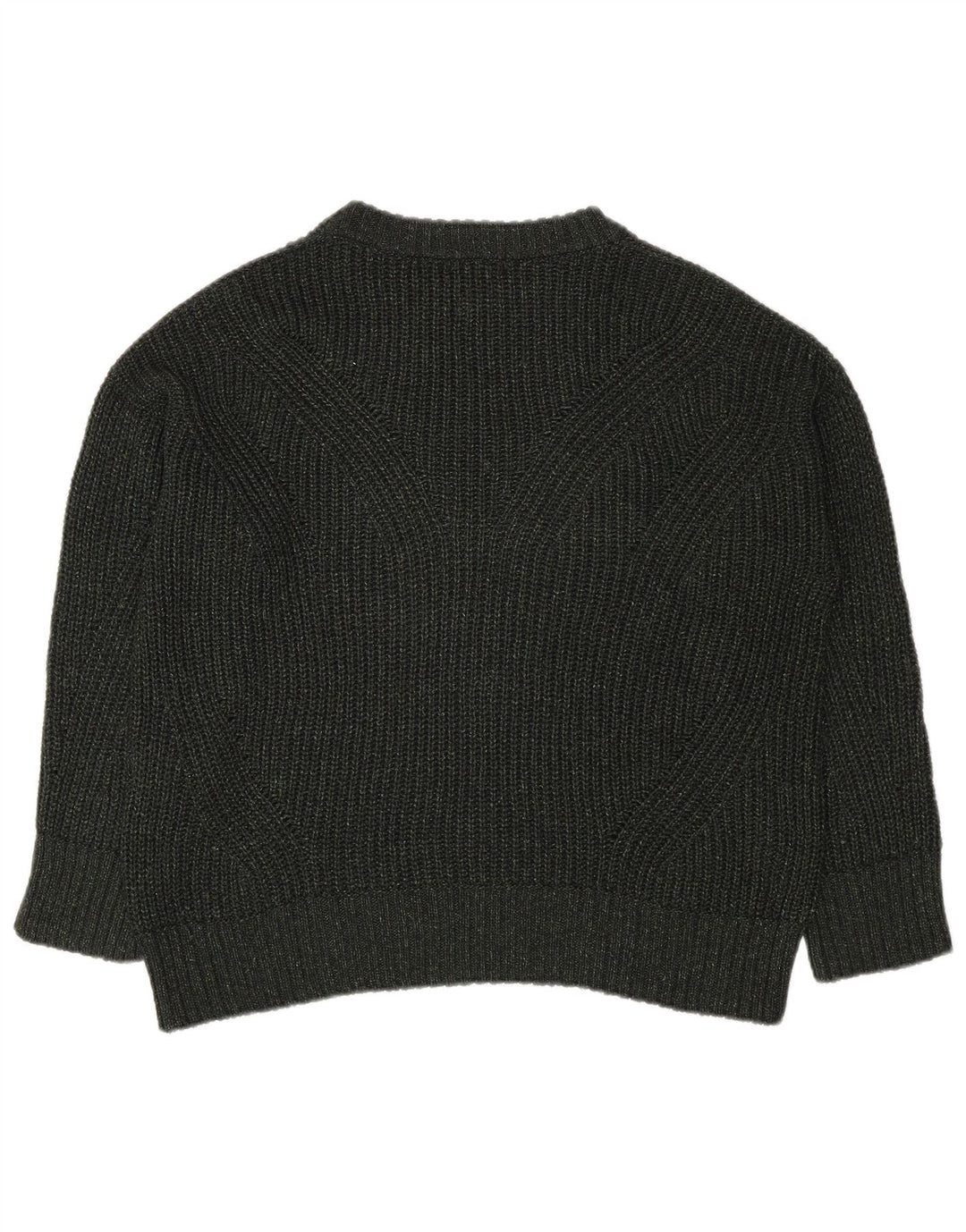 Massimo Dutti Damen-Pullover in Übergröße mit Rundhalsausschnitt, Gr. 14, mittleres Khaki