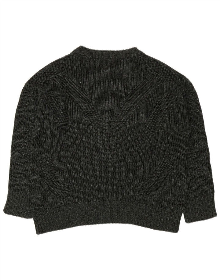 Massimo Dutti Damen-Pullover in Übergröße mit Rundhalsausschnitt, Gr. 14, mittleres Khaki