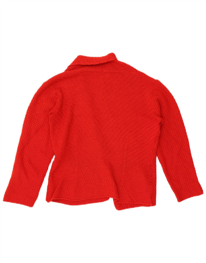 Marks & Spencer Damen Crop Open Cardigan Pullover UK 10 Small Rote Wolle