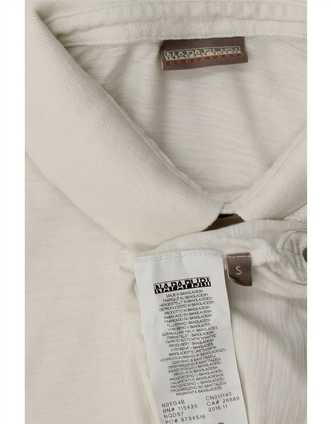 NAPAPIJRI Herren Geographic Poloshirt, Größe S, weiße Baumwolle