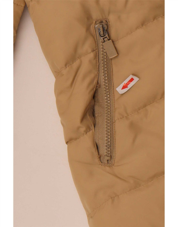 Alberto Aspesi Damen Wattierter Mantel UK 10 Small Beige Polyamid