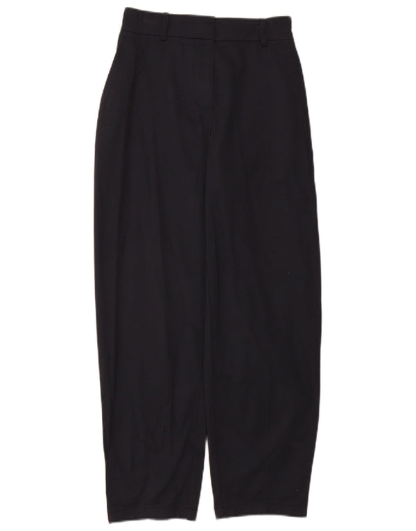 Zara Damen-Chinohose mit hoher Taille, konisch zulaufend, XS, W24, L26, Marineblau, Baumwolle