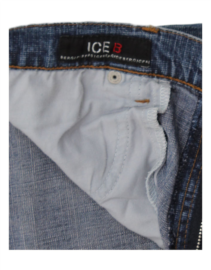 ICEBERG Damen Jeansshorts W30 mittelblaue Baumwolle