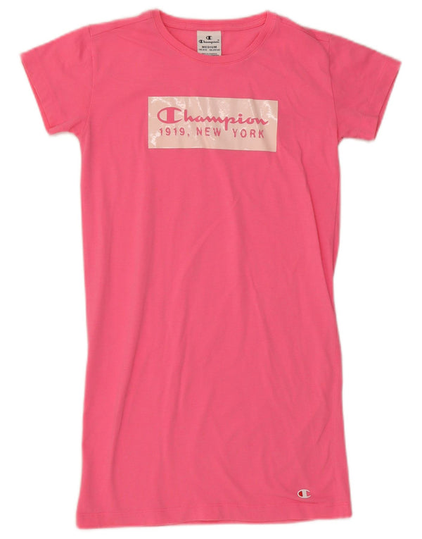 Champion T-Shirt-Kleid mit Grafik für Mädchen, 9–10 Jahre, Mittelrosa