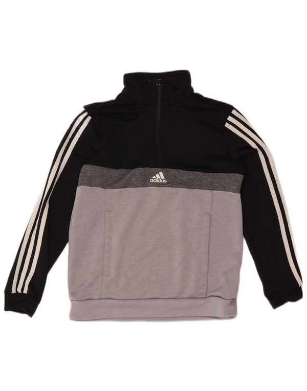 Adidas Jungen-Sweatshirt mit Reißverschluss, 11–12 Jahre, Schwarz, Farbblock
