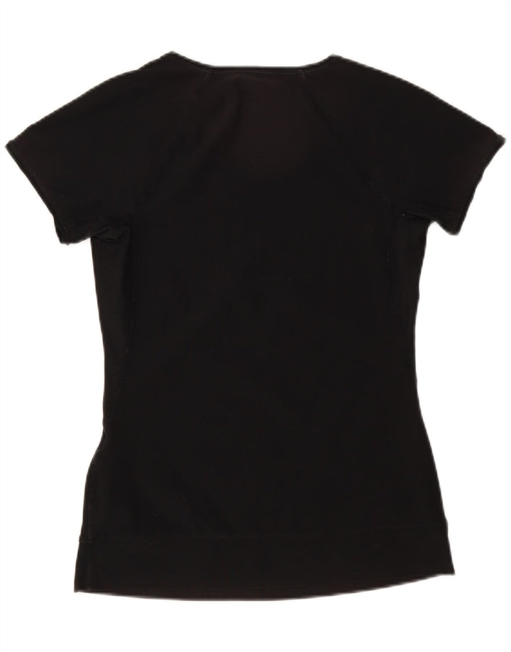 Nike Damen Dri Fit T-Shirt Top UK 12/14 Medium Schwarz Polyester