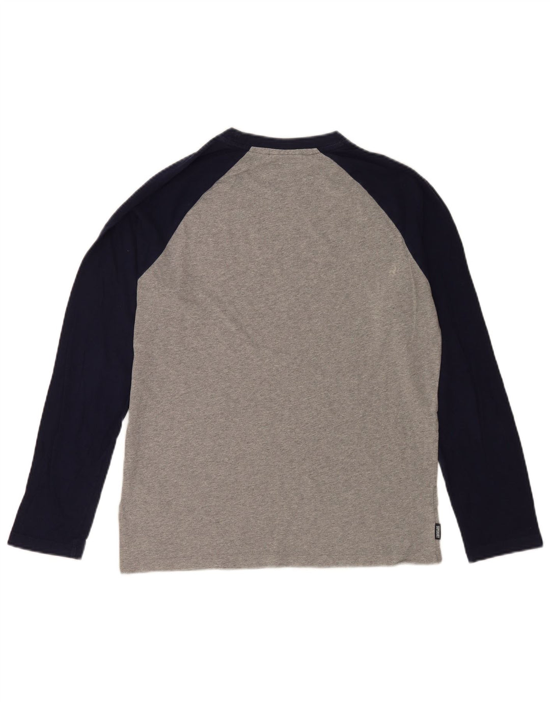 Superdry Herren-Oberteil aus langärmliger, mittelgrauer Colourblock-Baumwolle