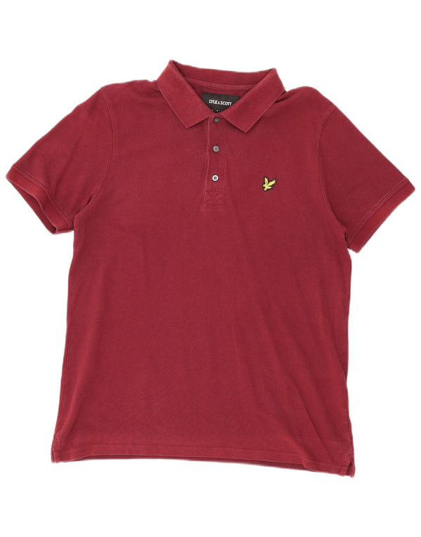 Lyle & Scott Herren-Poloshirt, groß, Burgunderrot, Baumwolle