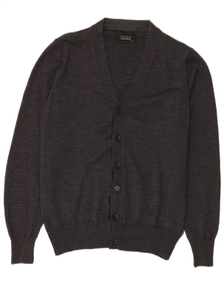 Zara Herren-Cardigan-Pullover Mittelgrau