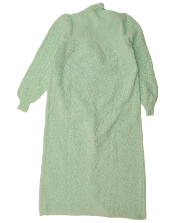 Vintage Damen Strickkleid UK 18 XL Grün geblümt