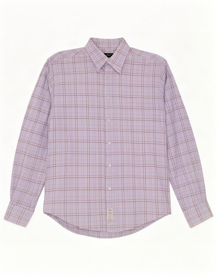 Sergio Tacchini Herrenhemd aus mittelblau karierter Baumwolle
