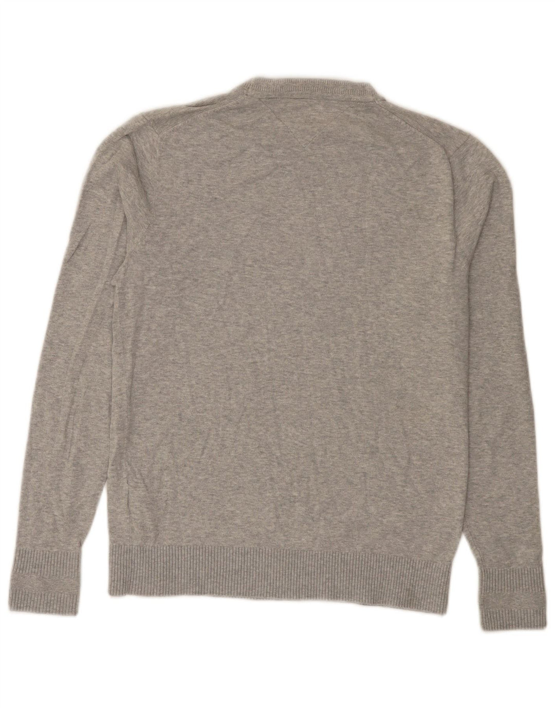 Tommy Hilfiger Herren-Pullover mit normaler Passform, Rundhalsausschnitt, Größe S, graue Baumwolle