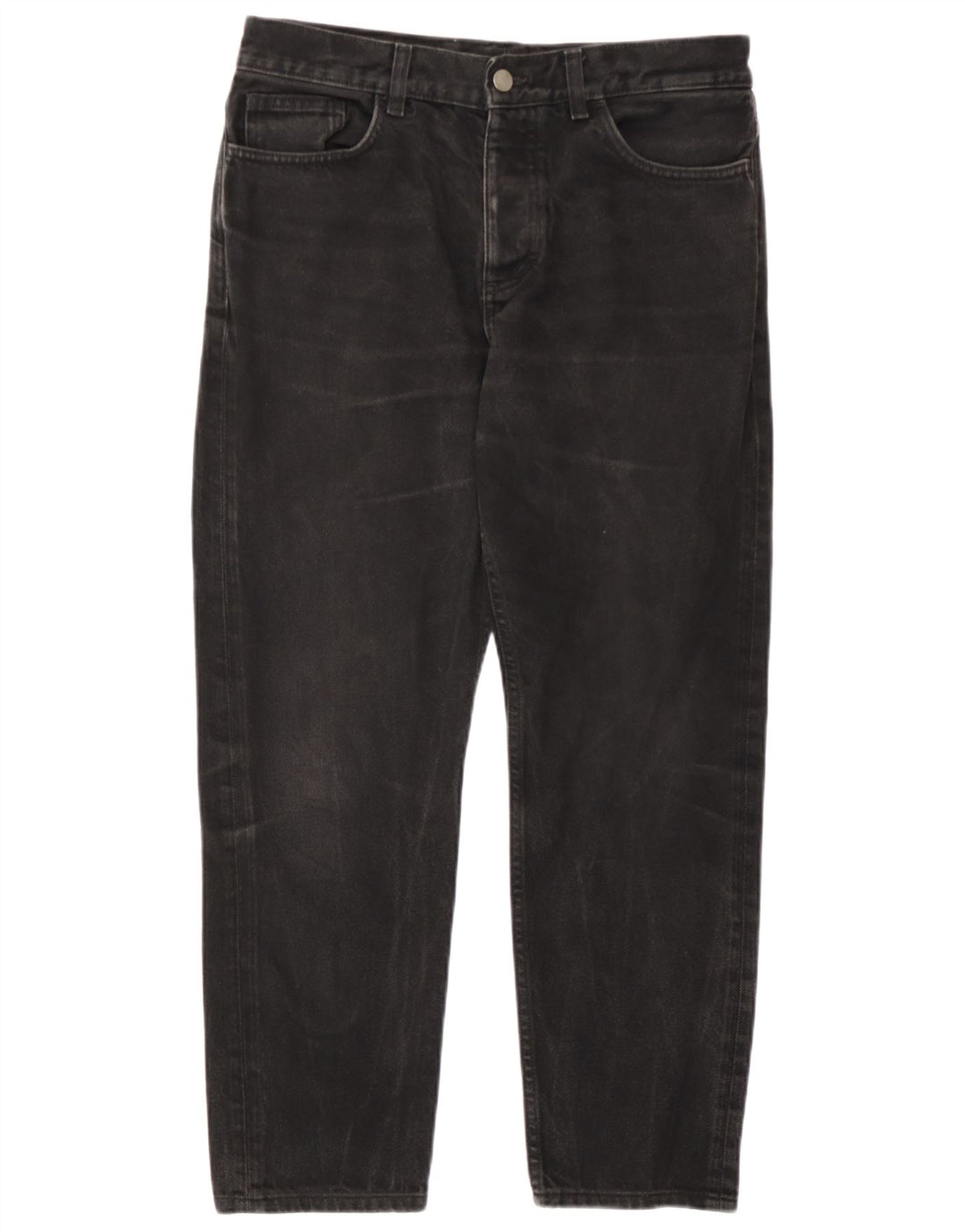 Cos Damen Mid Rise Regular Tapered Jeans W32 L26 Schwarze Baumwolle