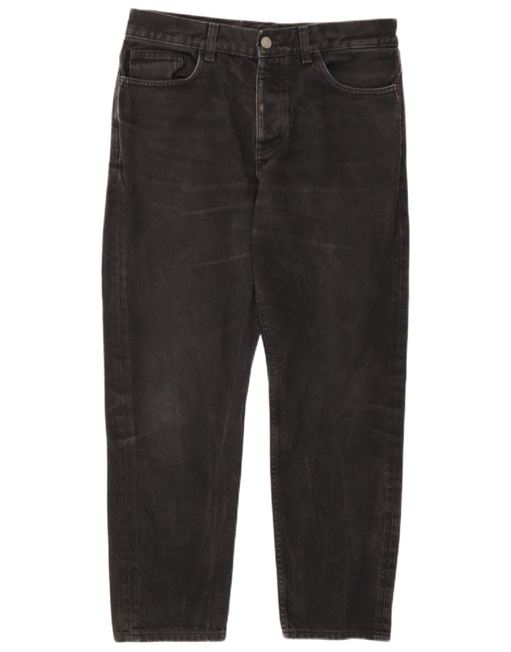 Cos Damen Mid Rise Regular Tapered Jeans W32 L26 Schwarze Baumwolle