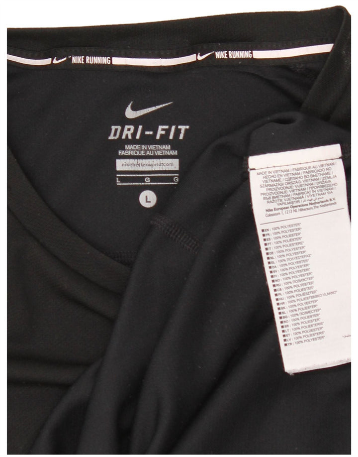 Nike Herren Dri Fit T-Shirt Top Large Schwarz Polyester