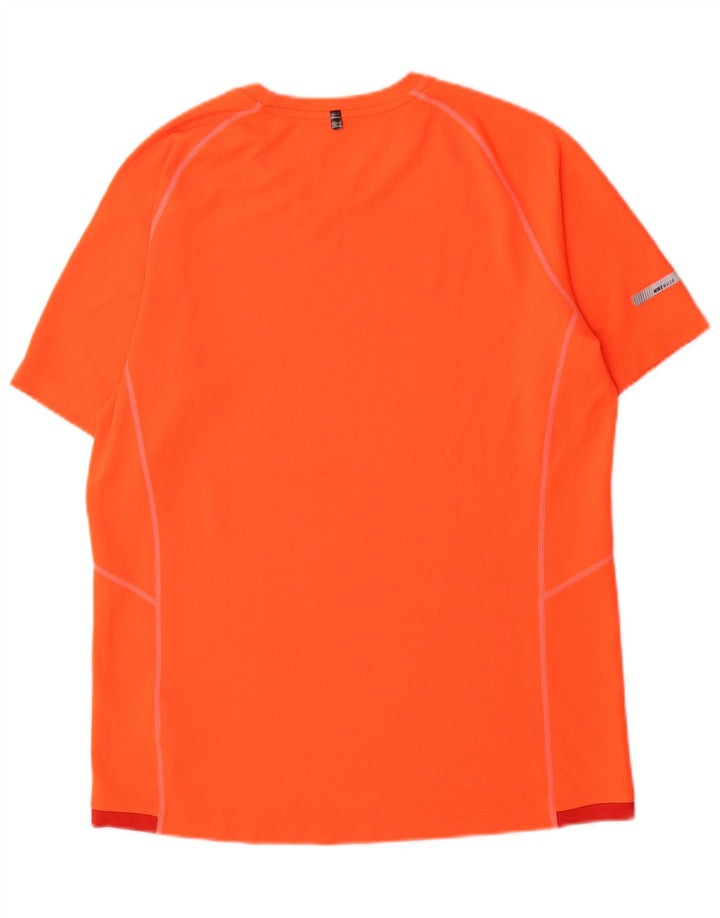 Nike Herren Dri Fit T-Shirt-Oberteil Mittelorangefarbenes Farbblock-Polyester