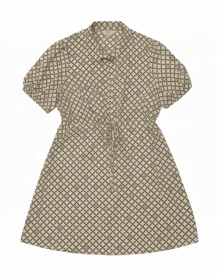 Marks & Spencer Damen-A-Linien-Kleid, Größe 46, Weiß, geometrisch, Polyester