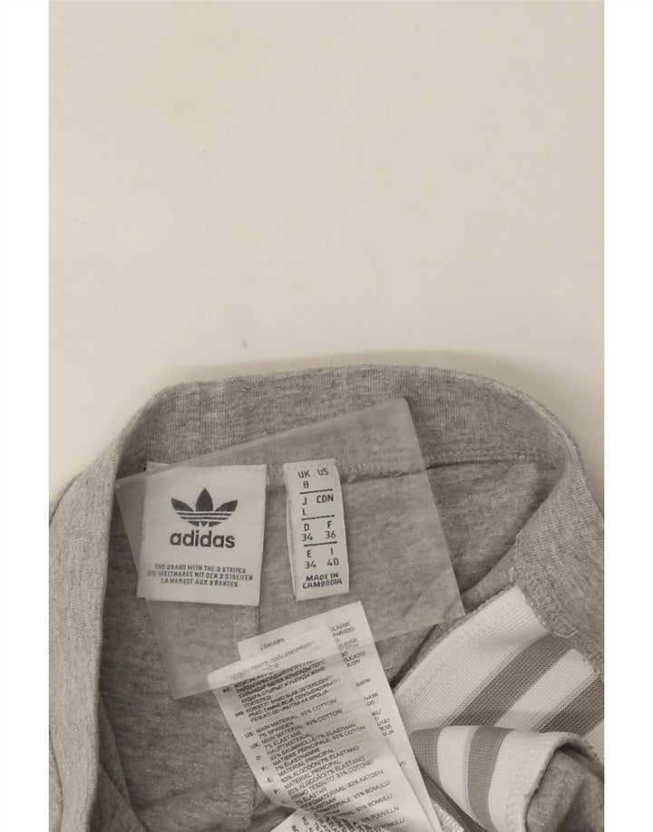 Adidas Damen Graphic Leggings UK 8 Small Graue Baumwolle