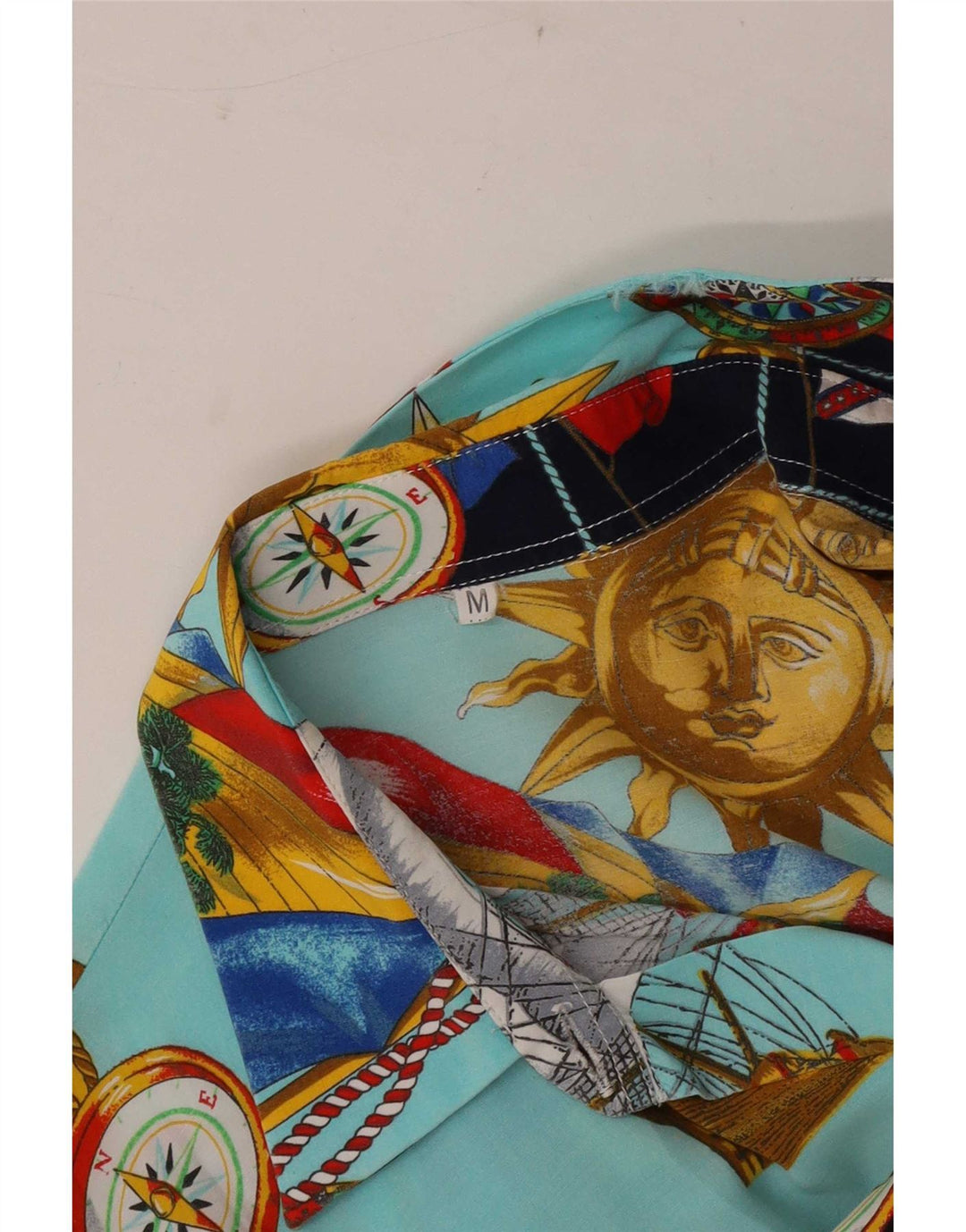 Vintage Damen Hemd mit abstraktem Muster UK 14 Medium Mehrfarbig Geometrisch