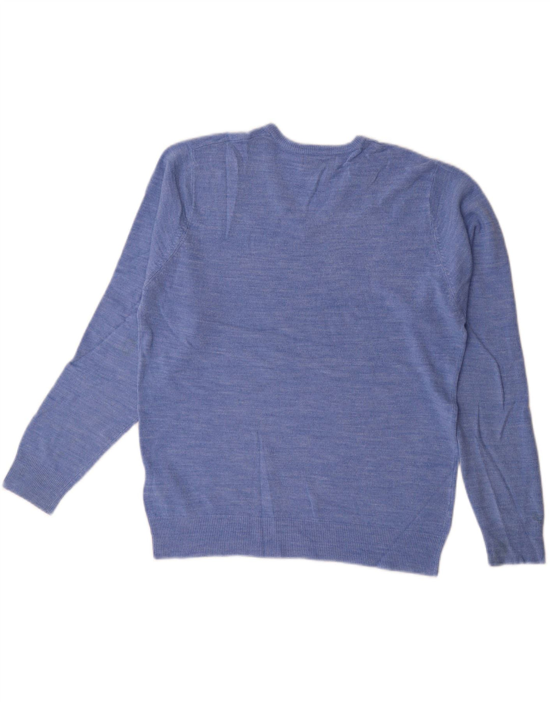 Marks & SPENCER Herren-Pullover mit V-Ausschnitt, reguläre Passform, mittelblaues Acryl