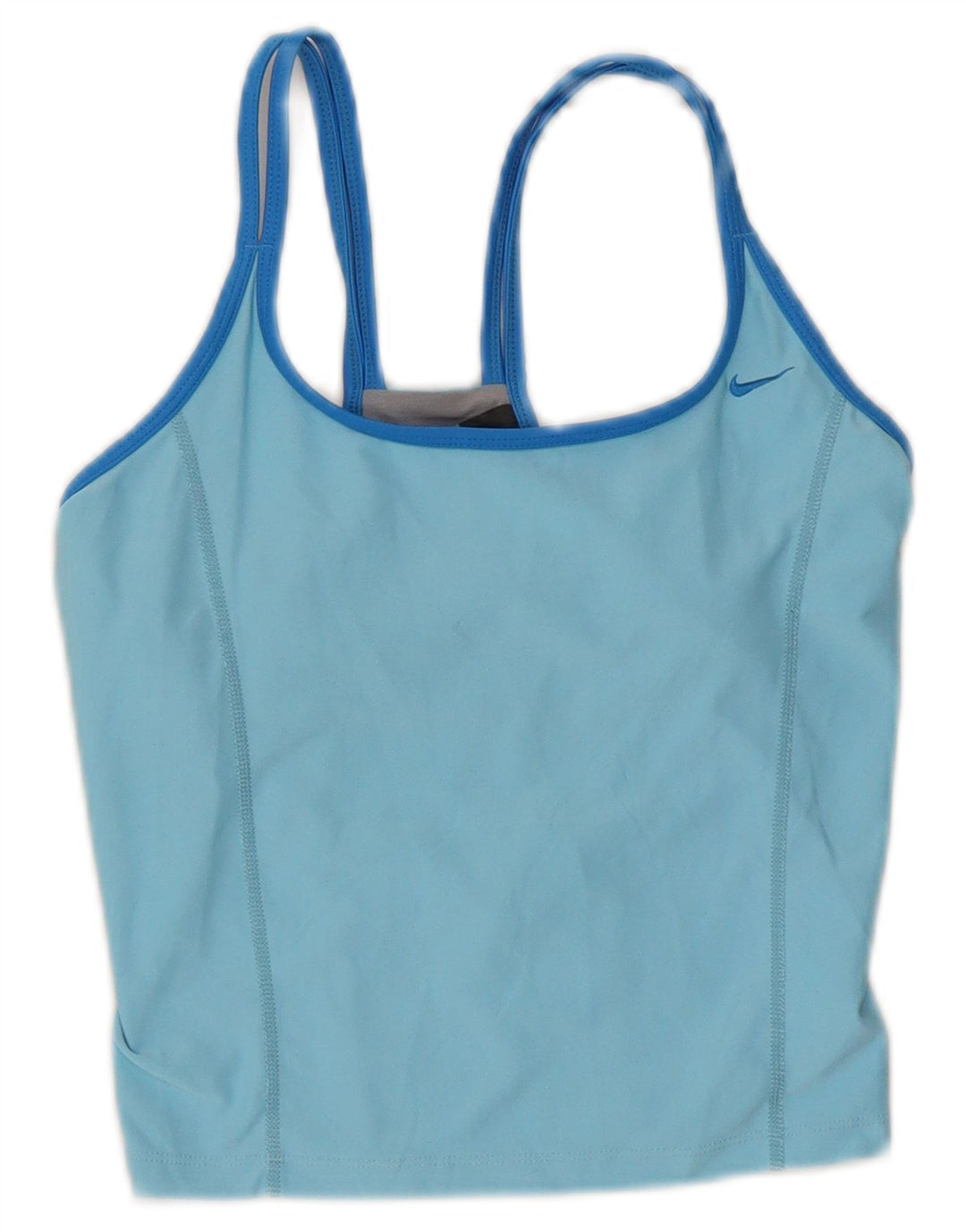Nike Damen Dri Fit Crop Vest Top US 4/6 Small Blaues Colourblock-Polyester