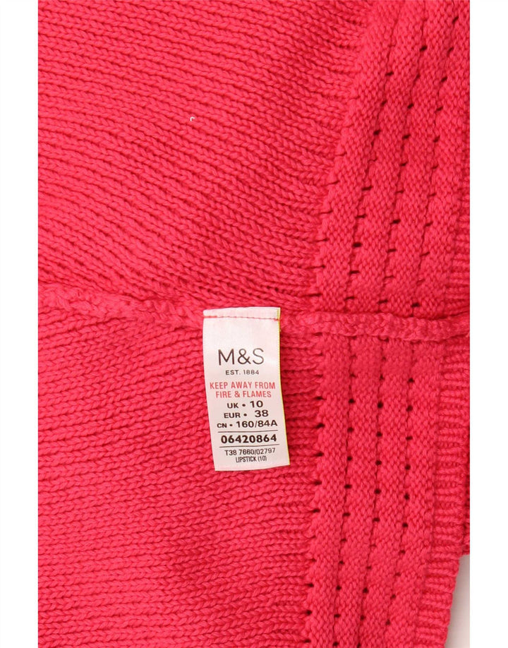Marks & Spencer Damen-Pullover mit Rundhalsausschnitt, Gr. 10, Größe S, Rosa