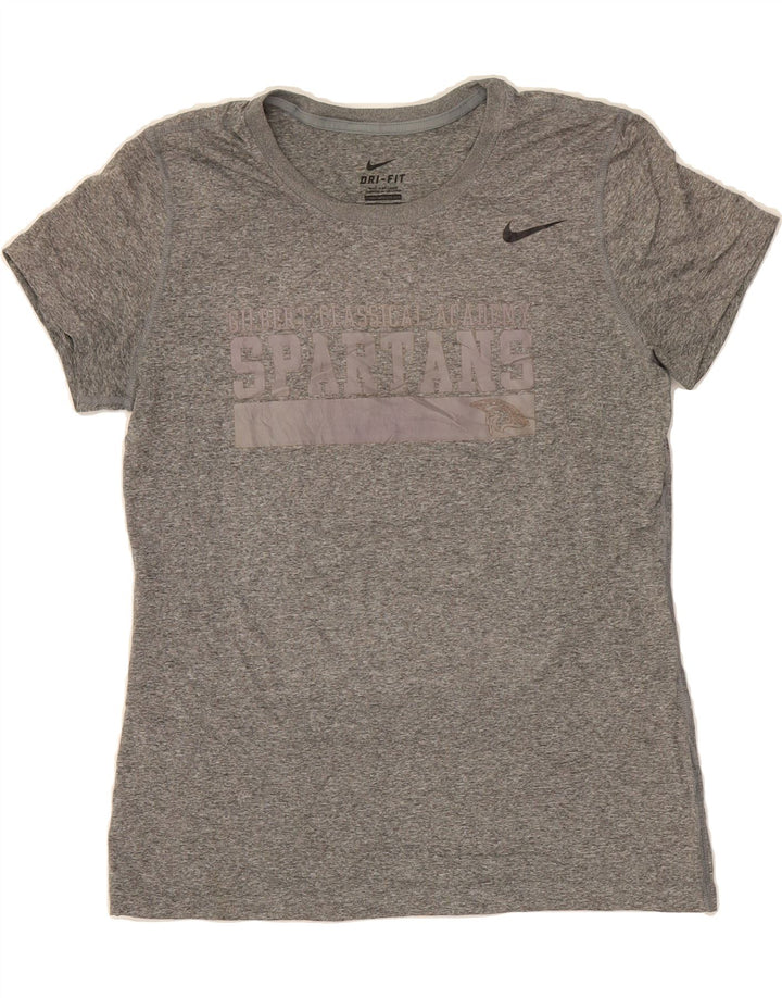 NIKE Womens Spartans Graphic T-Shirt Top UK 12 Medium Grey Flecked Vintage Nike and Second-Hand Nike from Messina Hembry 