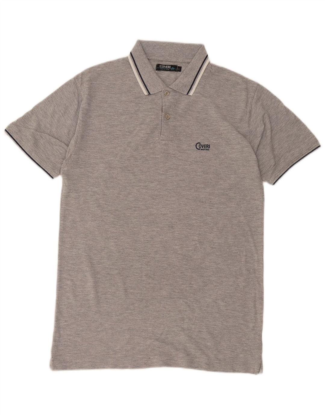 Coveri Herren-Poloshirt, groß, graue Baumwolle