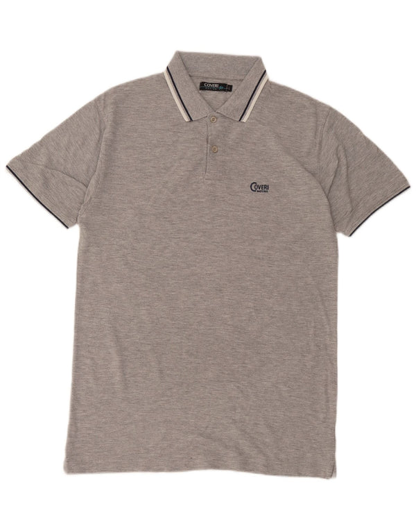 Coveri Herren-Poloshirt, groß, graue Baumwolle