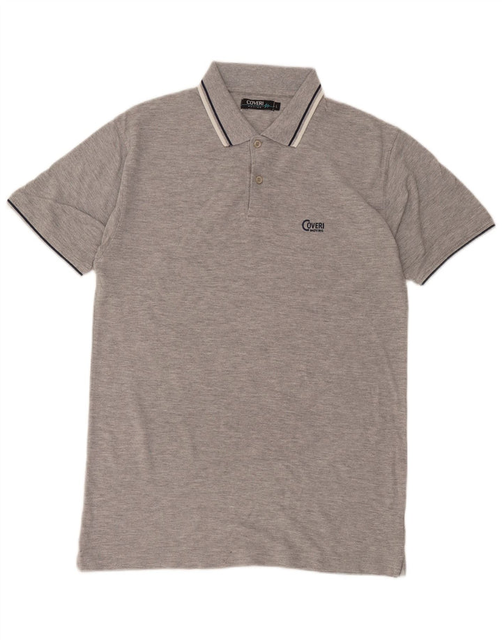 Coveri Herren-Poloshirt, groß, graue Baumwolle