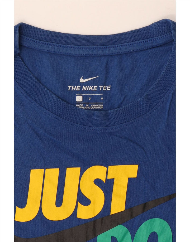 NIKE Herren-T-Shirt mit Grafik, Größe L, Blau