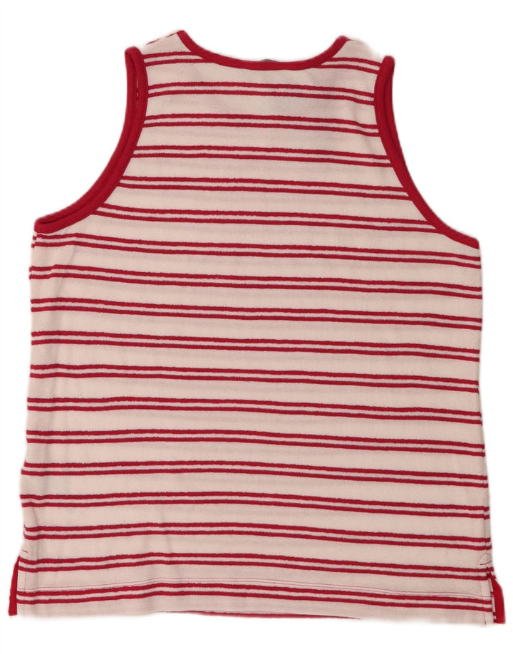 Marks & Spencer Damen-Trägershirt, UK-Größe 44, Größe L, weiß gestreift, Baumwolle