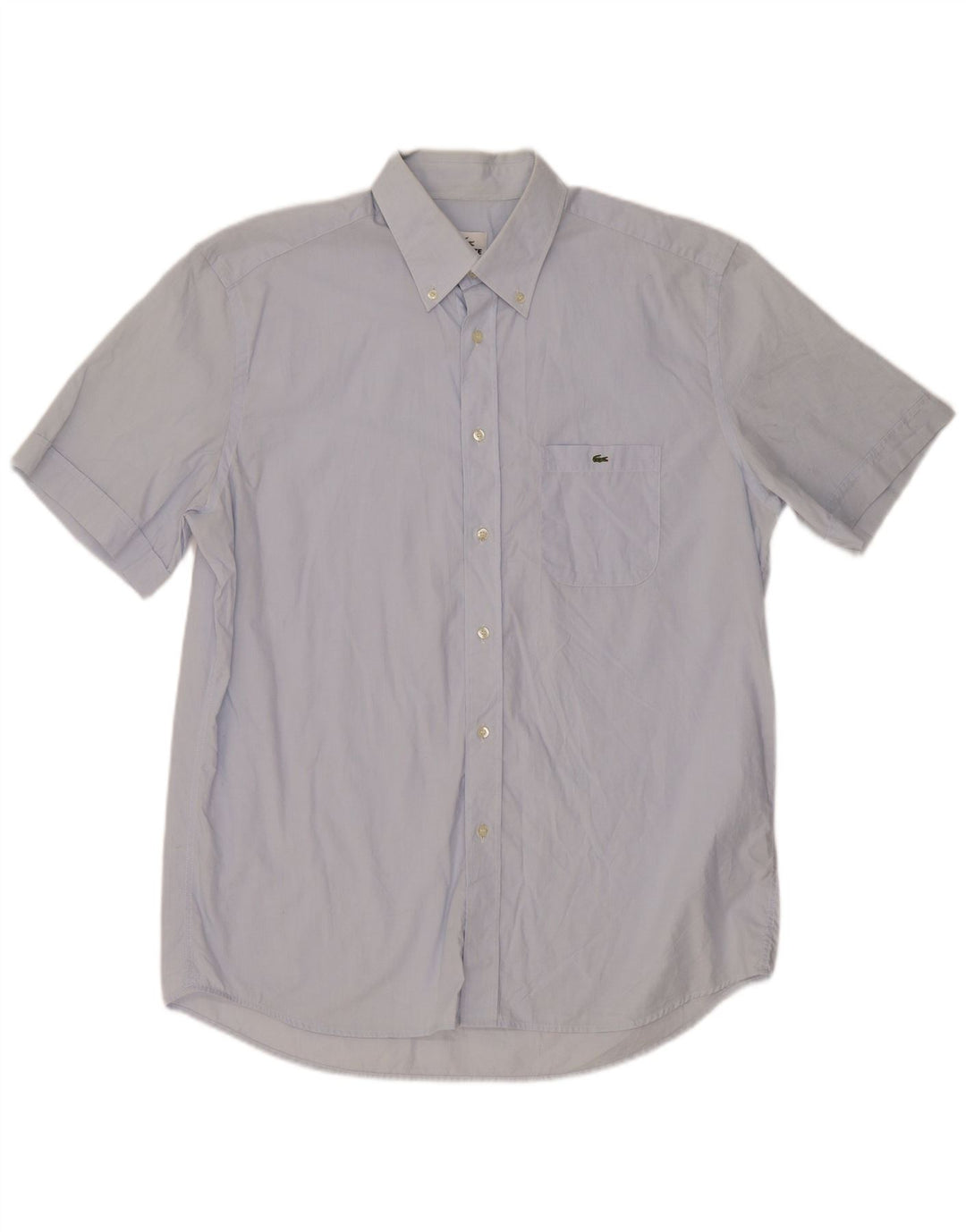 Lacoste Herren Kurzarmhemd Größe 43 Große blaue Baumwolle
