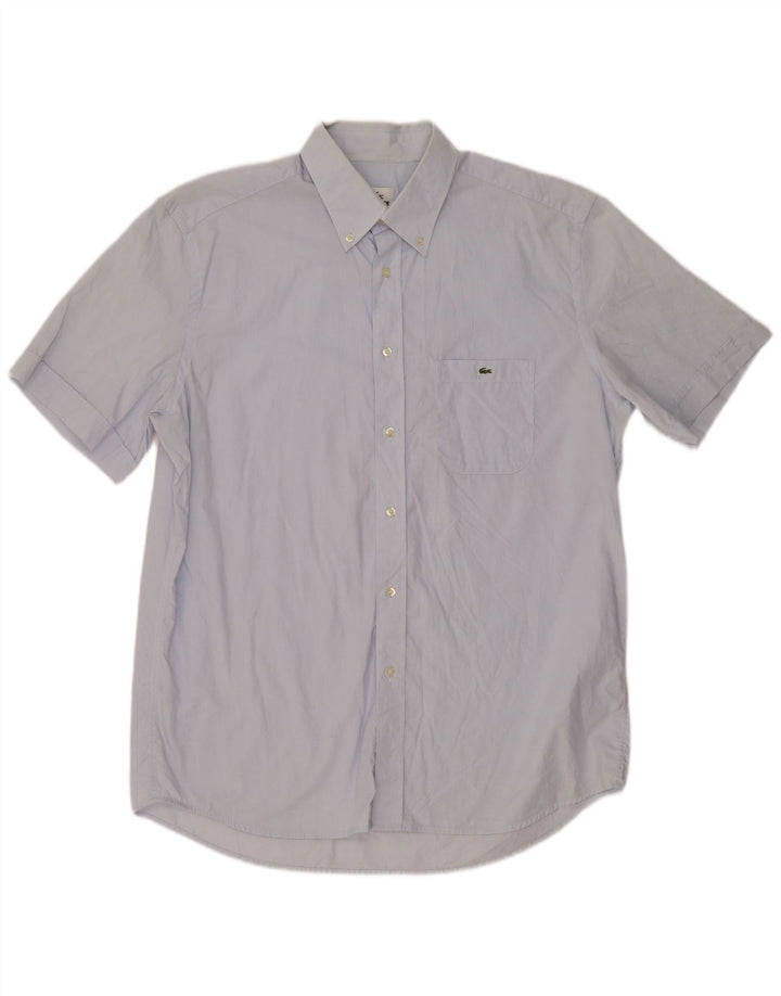 Lacoste Herren Kurzarmhemd Größe 43 Große blaue Baumwolle