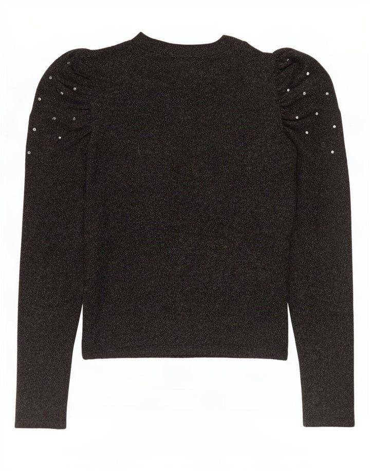 Zara Damen Top Langarm UK 10 Small Grau