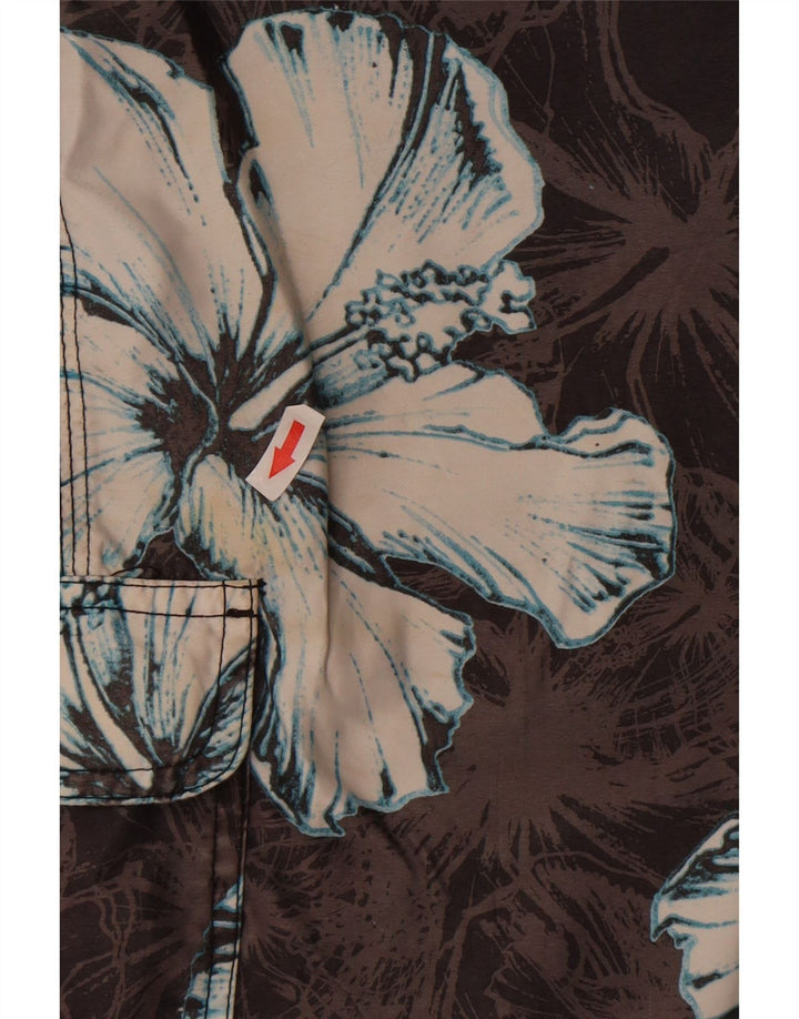 Hurley Herren-Badeshorts mit Grafik, mittelgraues, florales Polyester