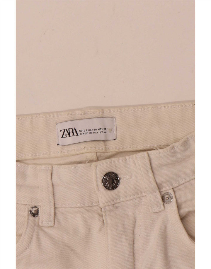 Kurze Jeans von Zara für Damen, EU 38, Größe S, W28, L25, Weiß