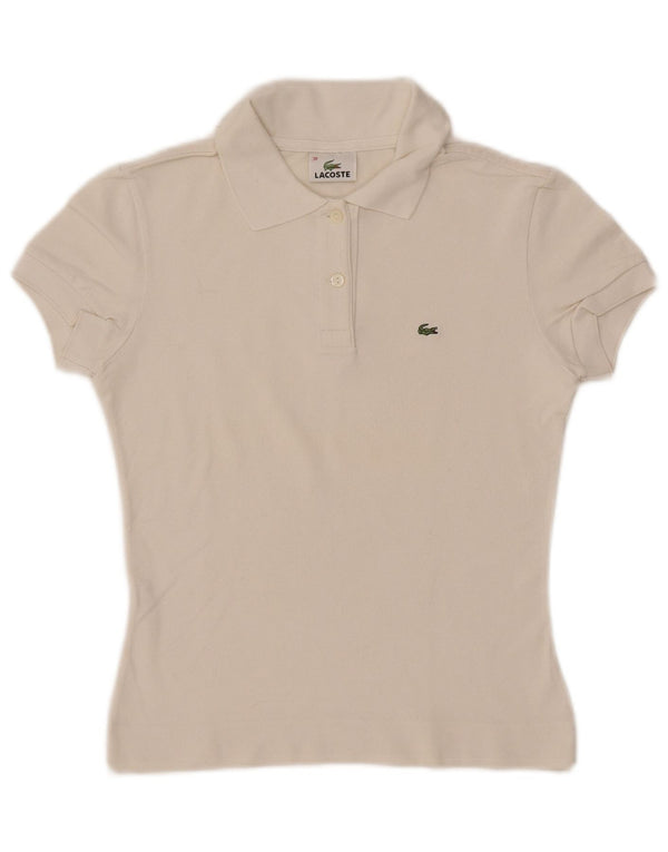 LACOSTE Damen-Poloshirt, Größe 38, mittelweiße Baumwolle