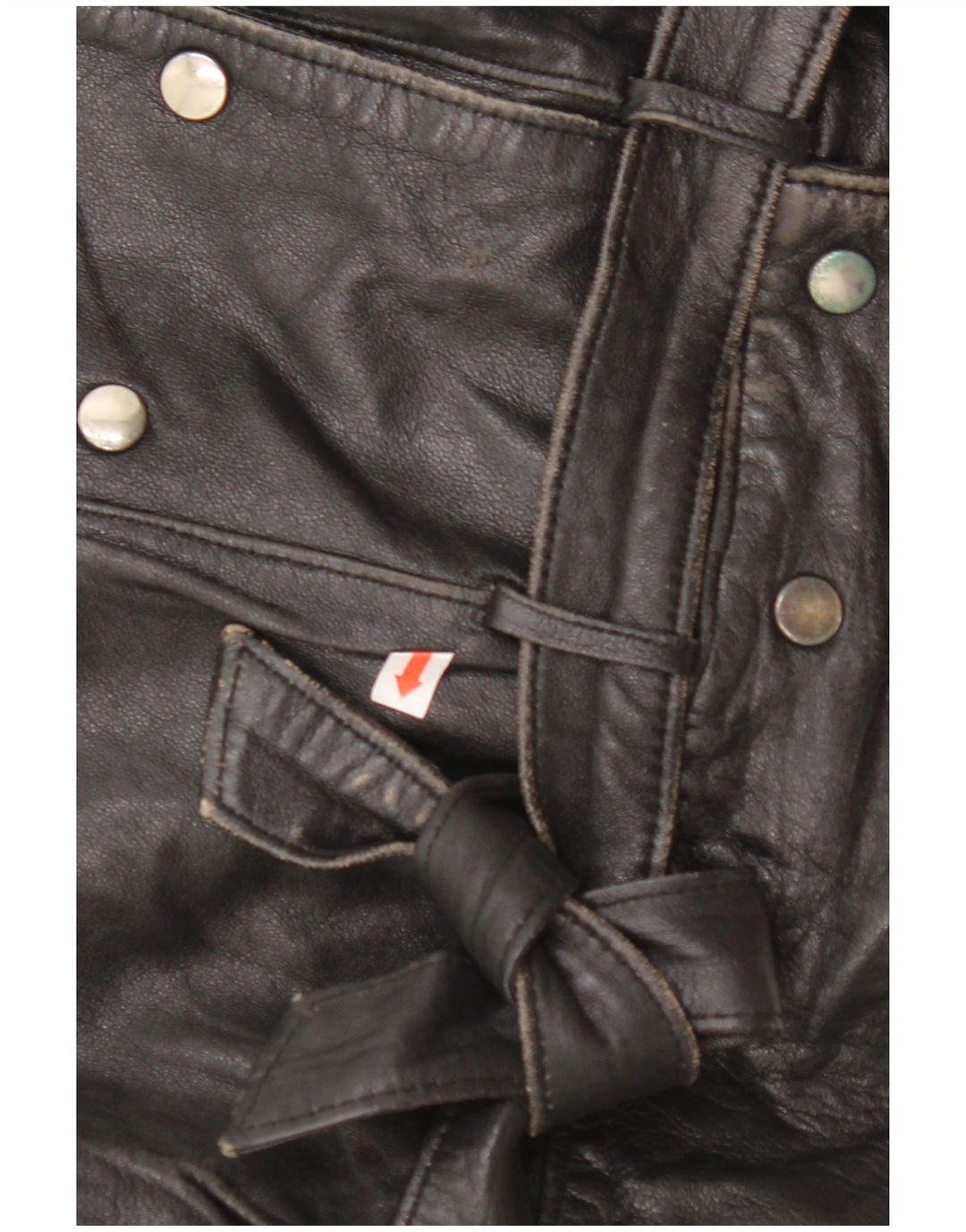 VINTAGE Damen Übergroße Lederjacke EU 42 Großes schwarzes Leder