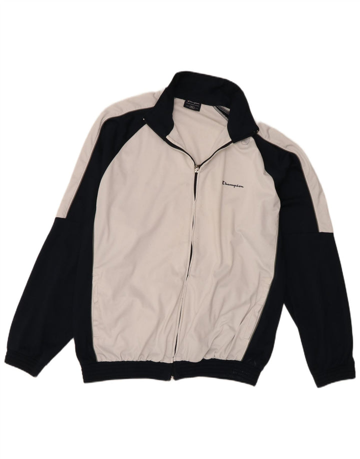 Champion Herren-Trainingsanzugoberteil mit normaler Passform, 2XL, Weiß, Farbblock