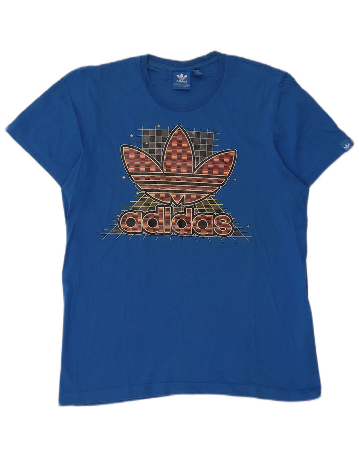 Adidas Herren Grafik T-Shirt Top Small Blau Baumwolle
